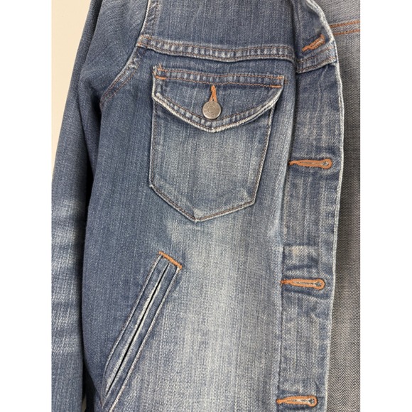 J‎ Crew Denim Jacket Blue Jean Trucker Style Button Up Women's Small Normcore - Picture 3 of 11